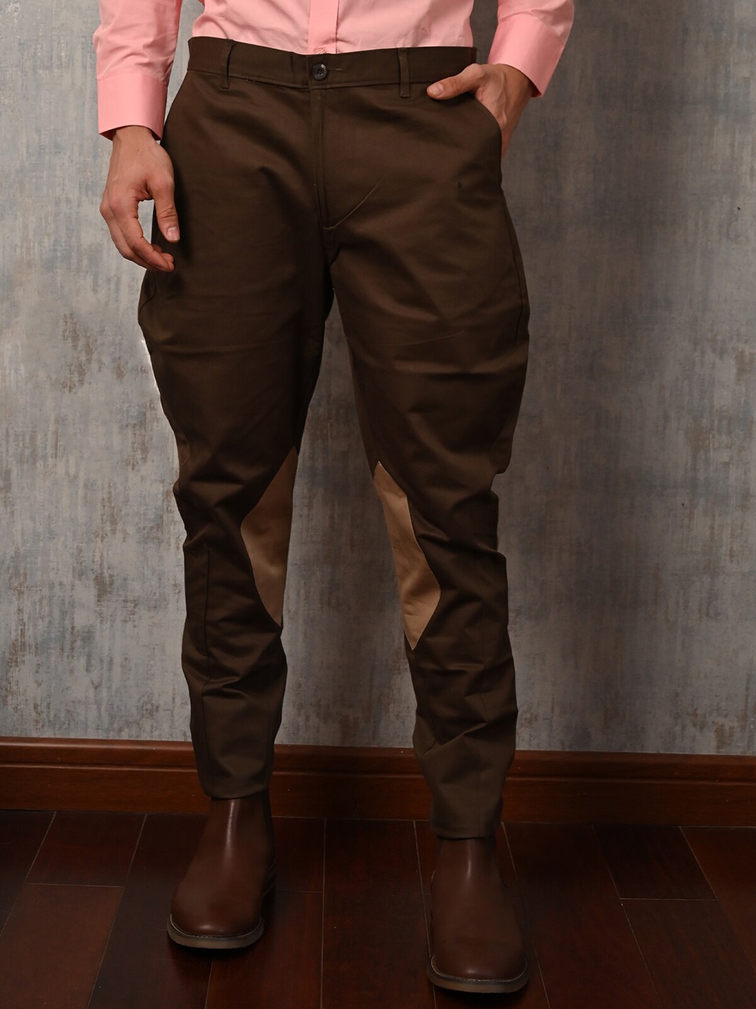 

ODETTE Men Comfort High-Rise Cotton Chinos, Brown
