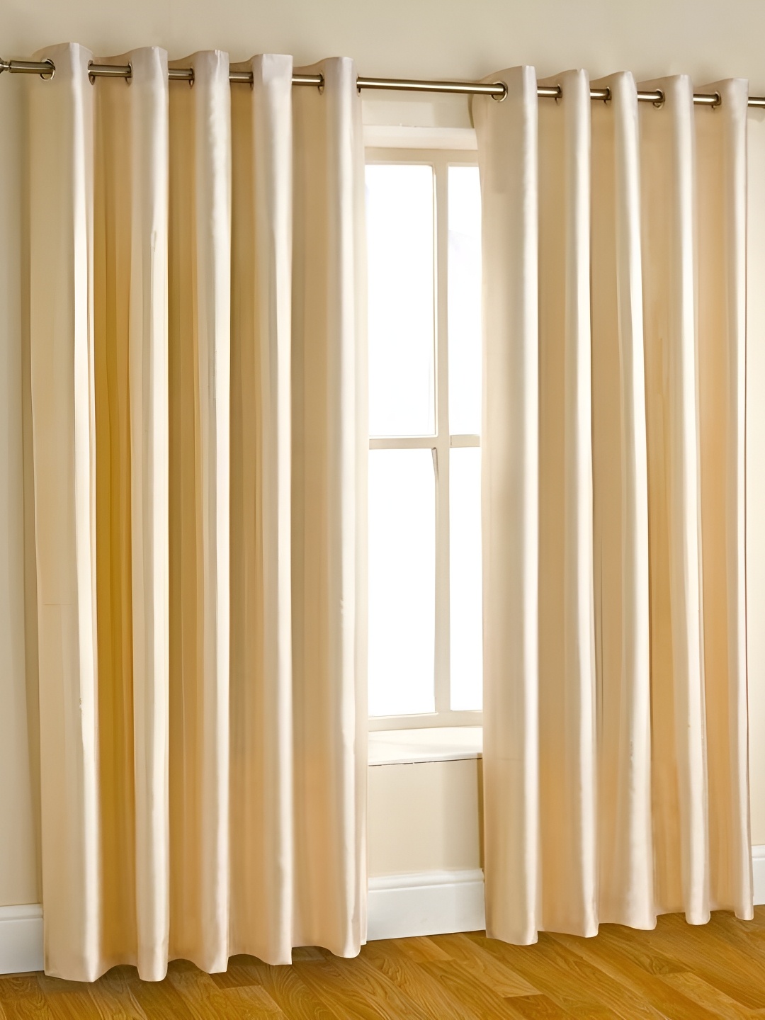 

Panipat Textile Hub Beige 2 Pcs Room Darkening Window Curtain