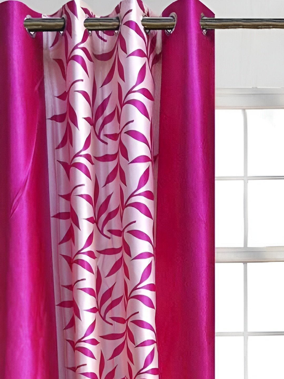 

Panipat Textile Hub Pink & White Floral Door Curtain