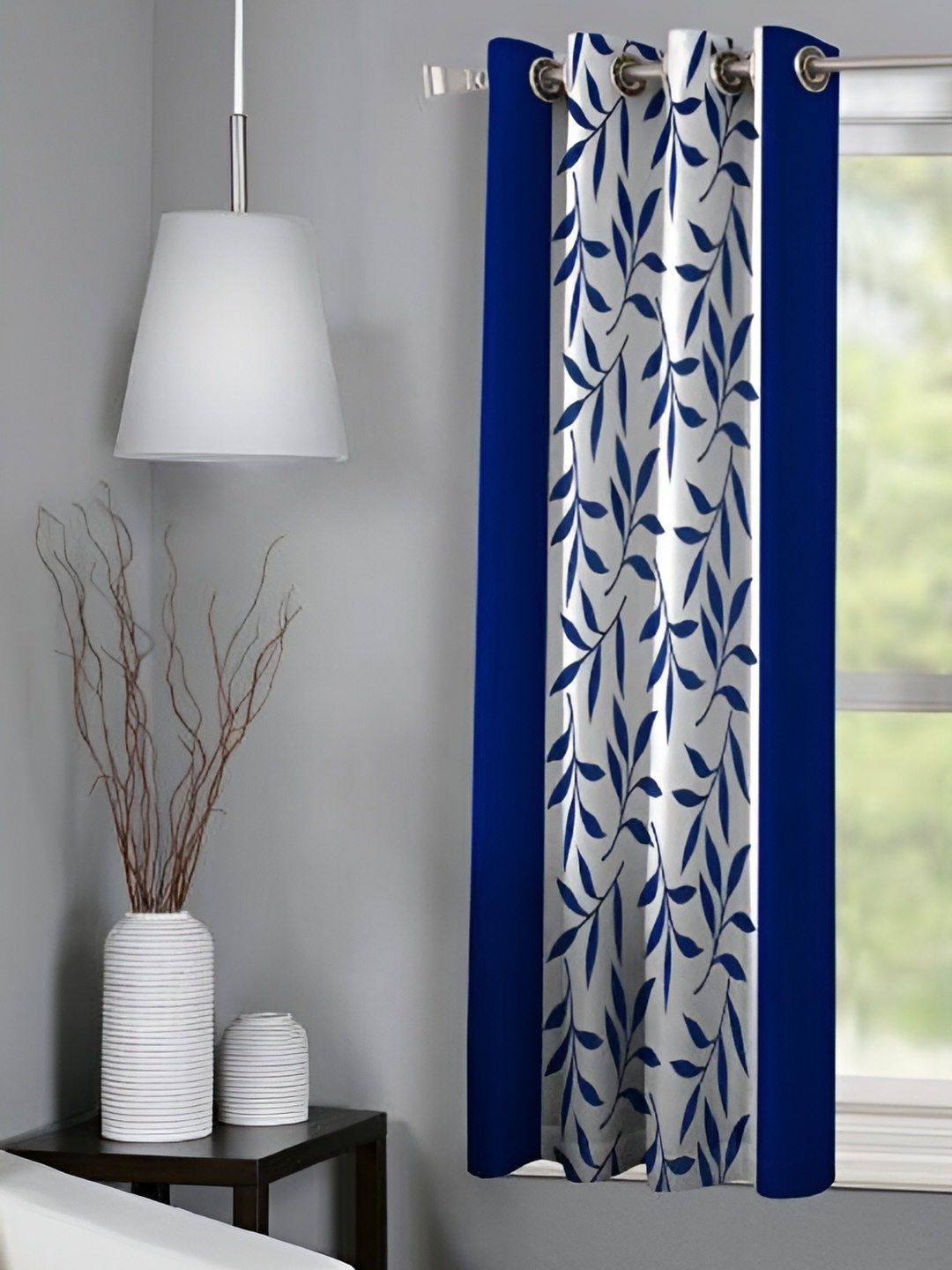 

Panipat Textile Hub Blue & Off White Floral Window Curtain