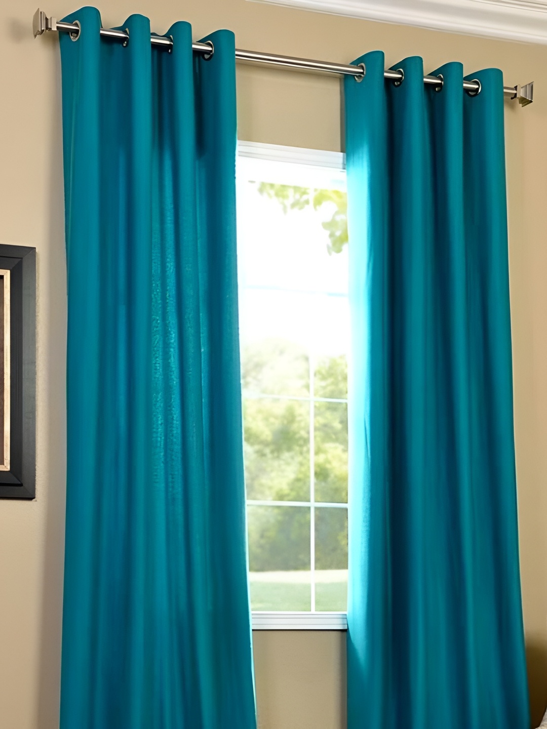 

Panipat Textile Hub Blue 2 Pieces Room Darkening Window Curtain