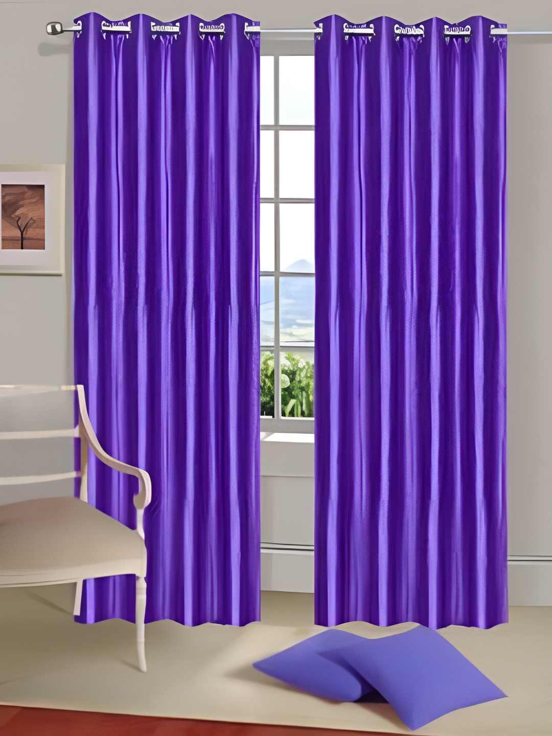 

Panipat Textile Hub Purple 2 Pieces Room Darkening Door Curtain