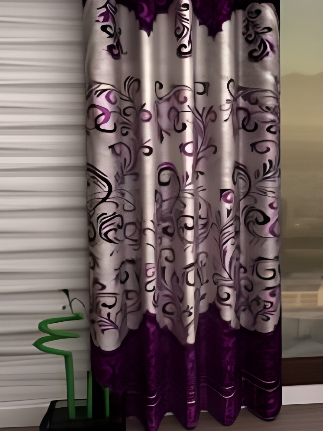 

Panipat Textile Hub Purple 2 Pieces Floral Printed Door Curtain