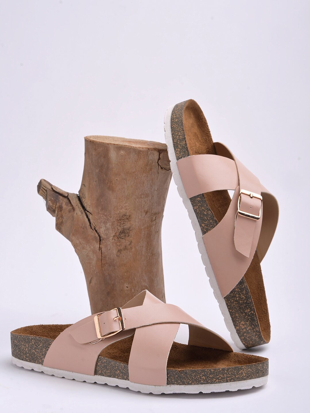 

MOZAFIA Women Open Toe Flats, Nude