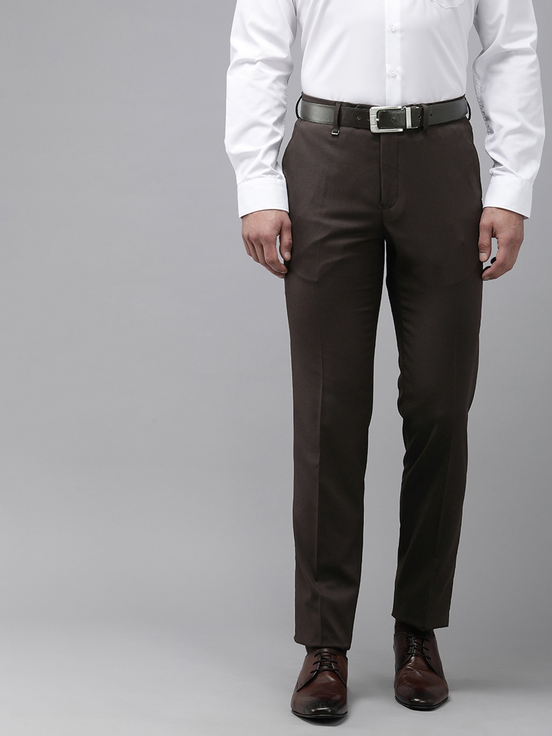 

Van Heusen Men Urban Slim Slim Fit Formal Trousers, Brown