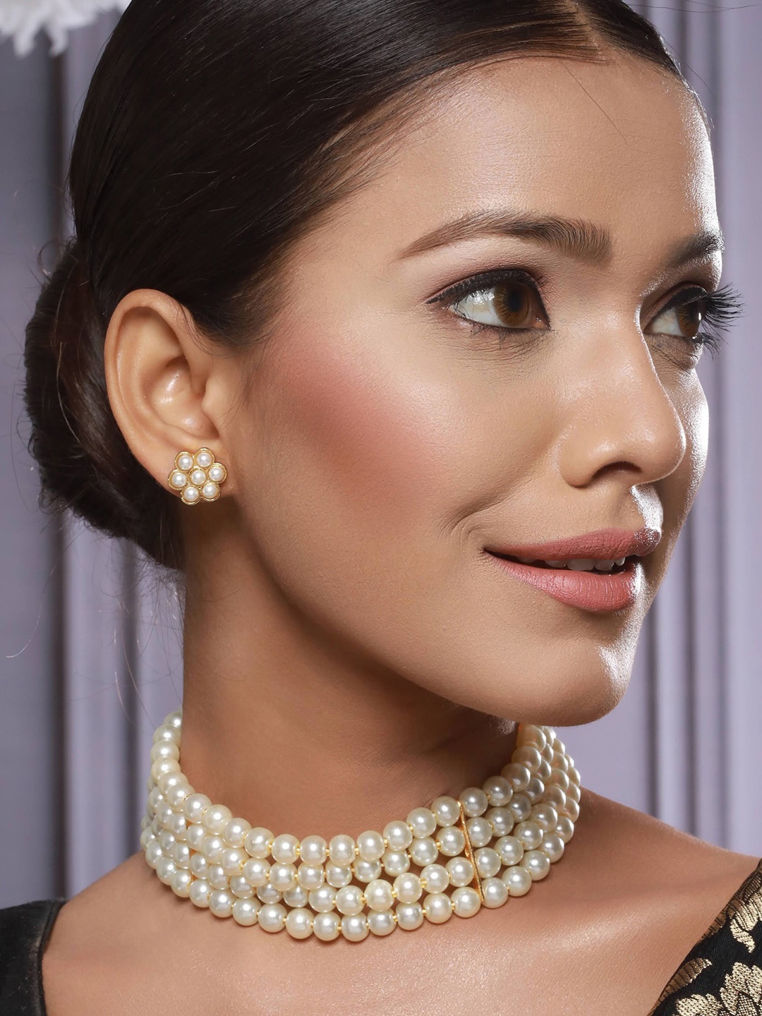 

Anouk Gold Plated Beaded Necklace with Earrings