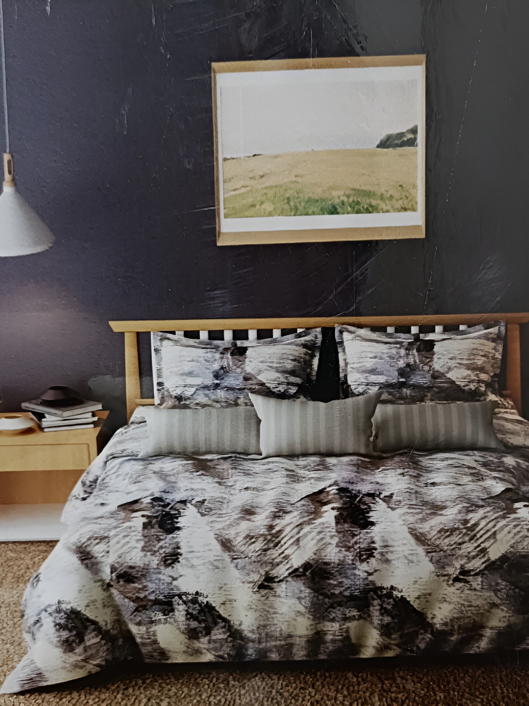 

Signature Off White & Blue 144 TC Queen Bedsheet with 2 Pillow Covers