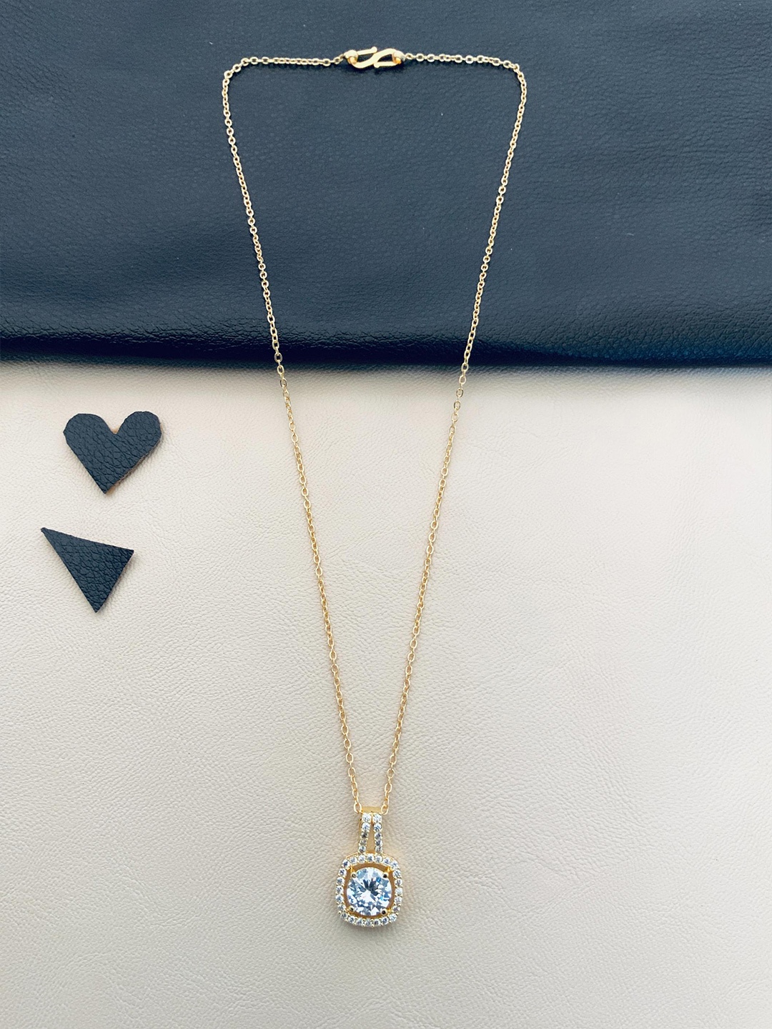 

ABDESIGNS Gold-Plated Brass American Diamond -Studded Chain
