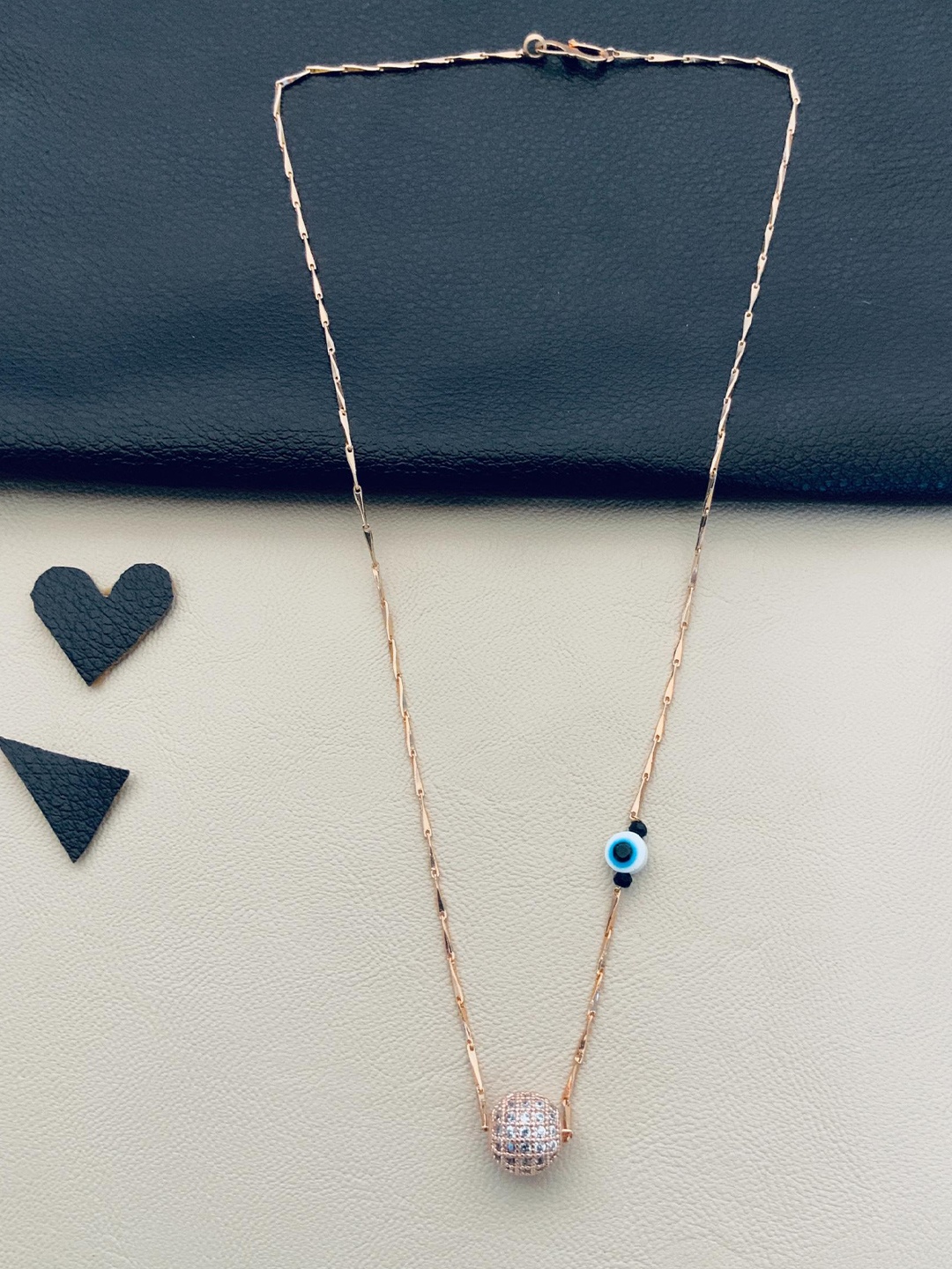 

ABDESIGNS Rose Gold-Plated Brass Artificial Stones-Studded Chain