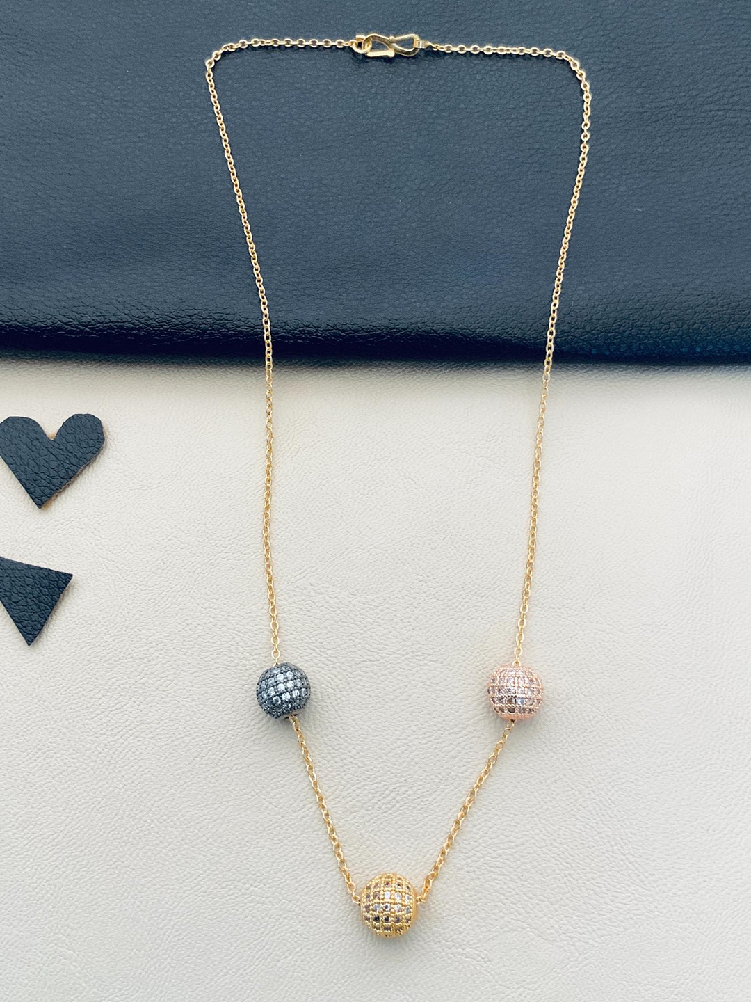 

ABDESIGNS Gold-Plated Stone-Studded Brass Necklace
