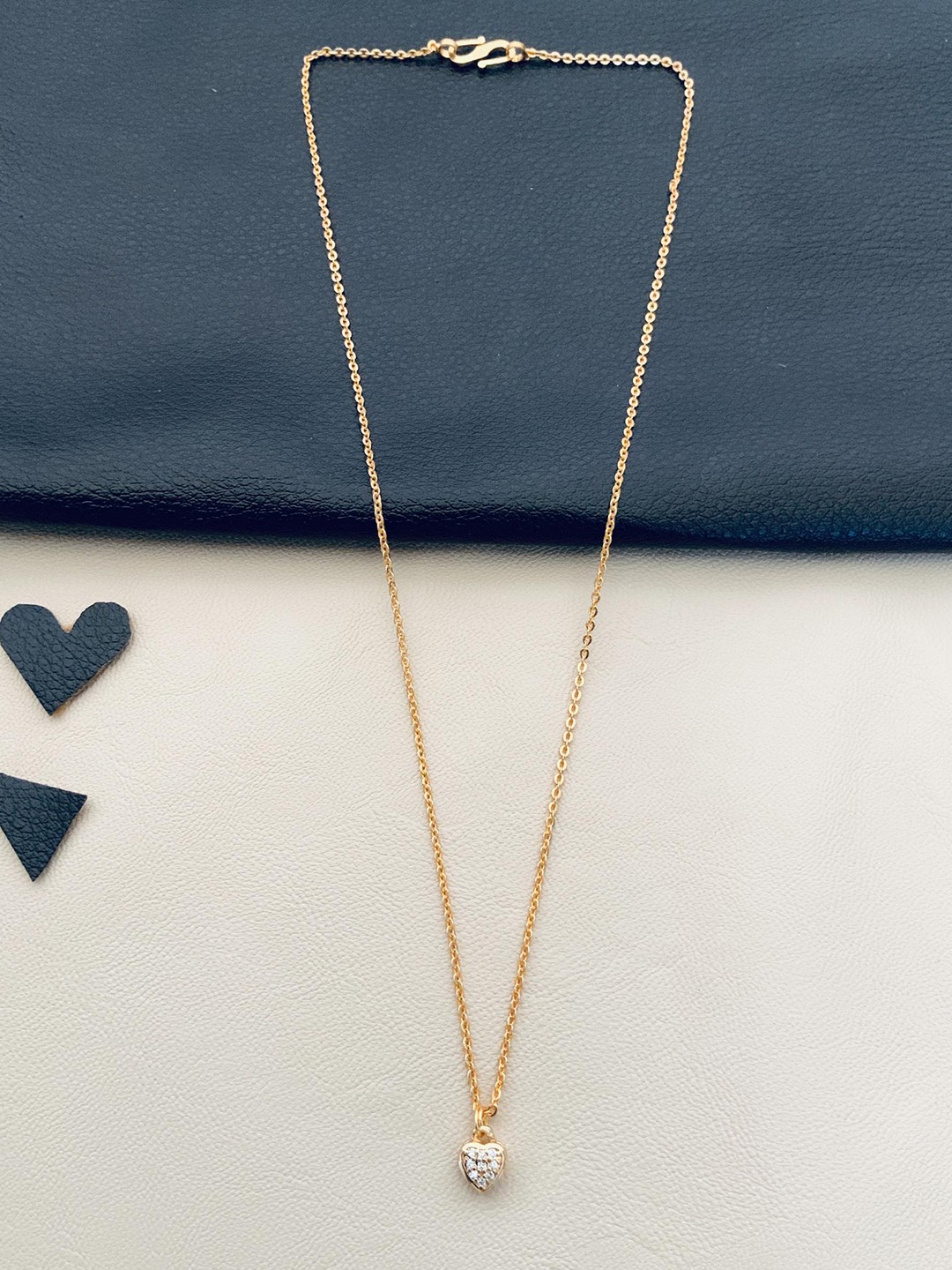 

ABDESIGNS Rose Gold-Plated Brass Artificial Stones-Studded Chain