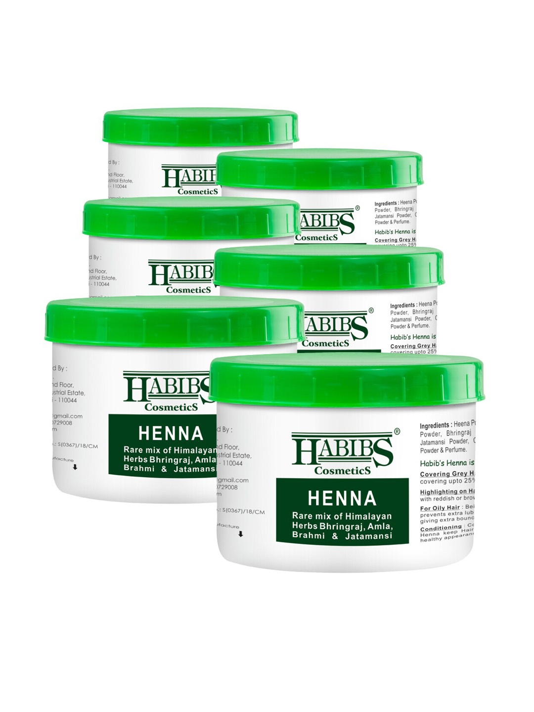 

HABIBS Set of 6 Henna Hair Color with Amla & Bhringraj - 200 g each, White