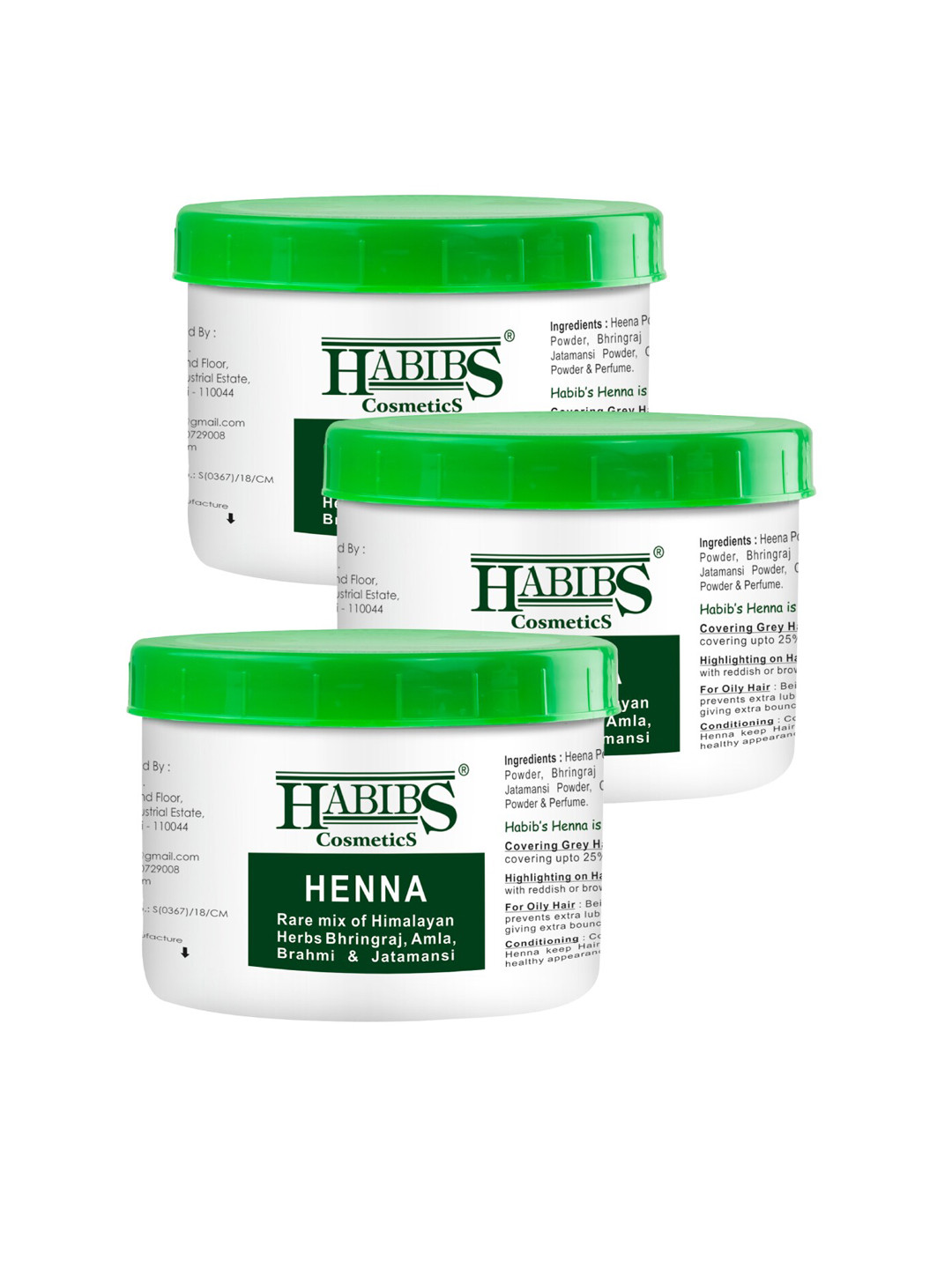 

HABIBS Set of 3 Henna Hair Color with Amla & Bhringraj - 200 g each, White