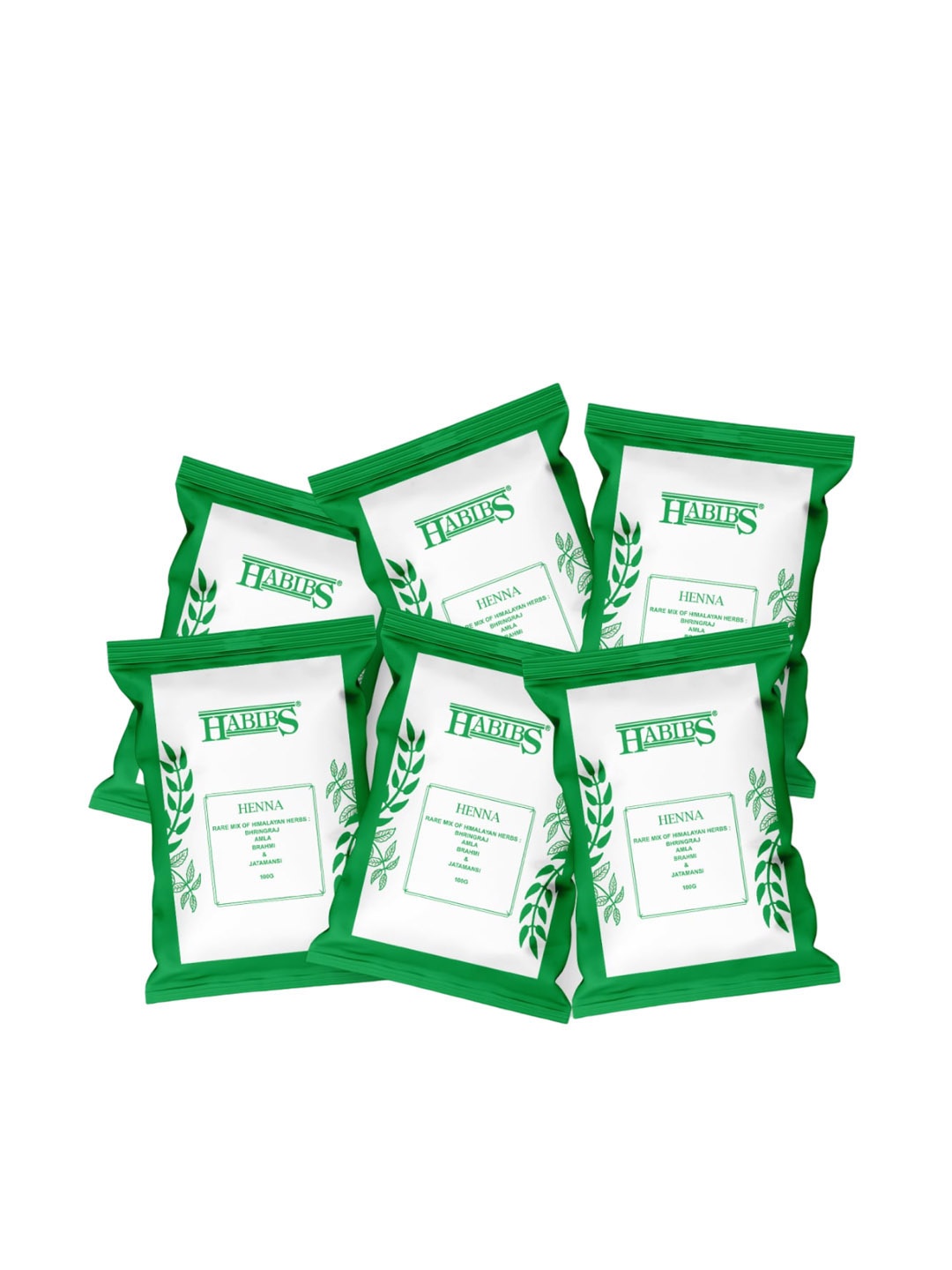 

HABIBS Set of 6 Henna Hair Color with Amla & Bhringraj - 100 g each, White