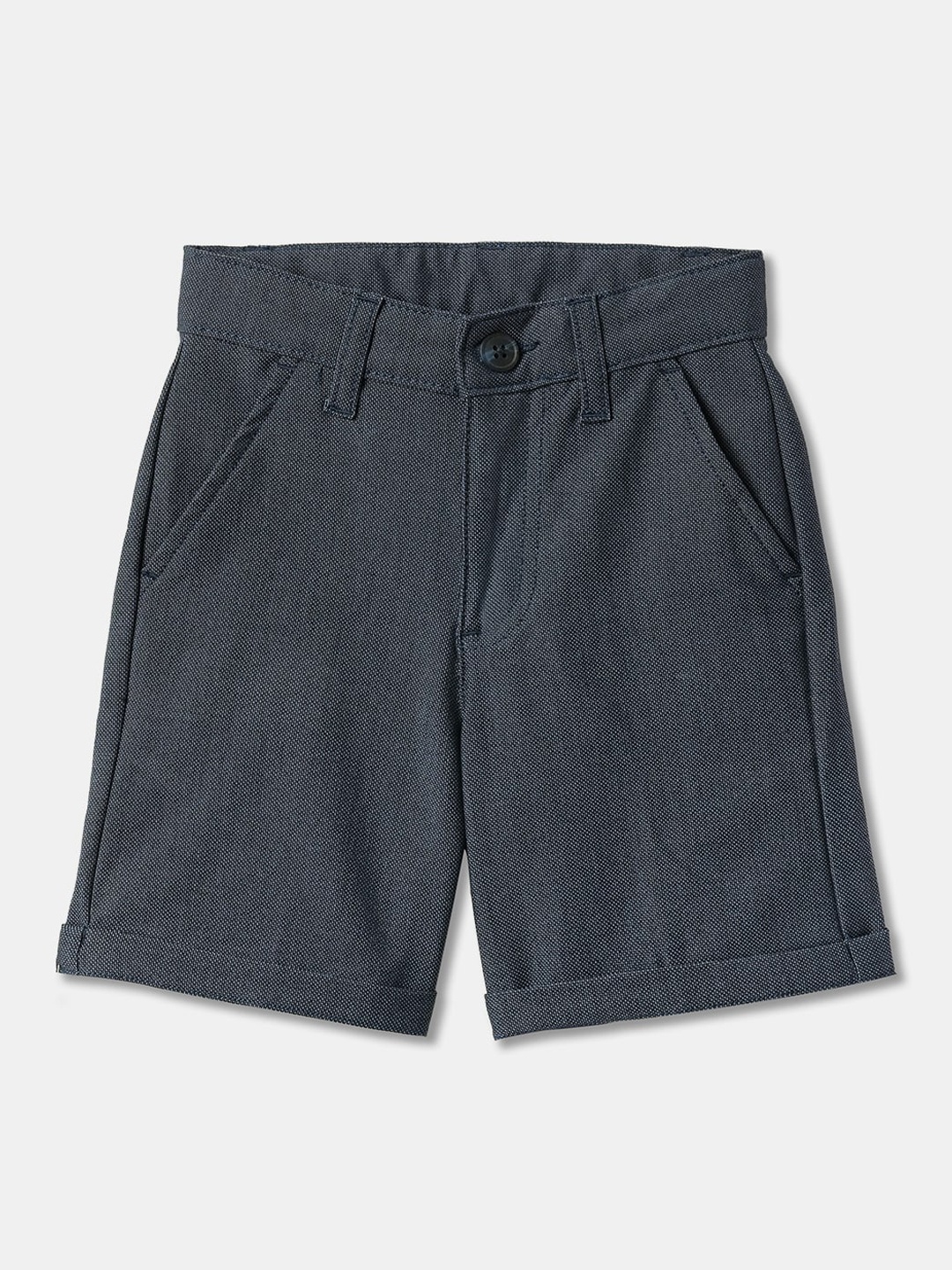 

R&B Boys Mid-Rise Cotton Shorts, Blue