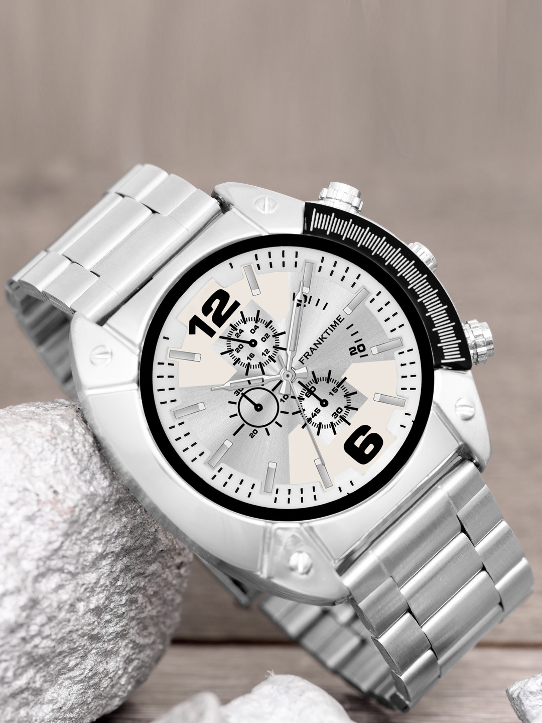 

Franktime Men Bracelet Style Straps Analogue Watch FT-0033 SL, Silver