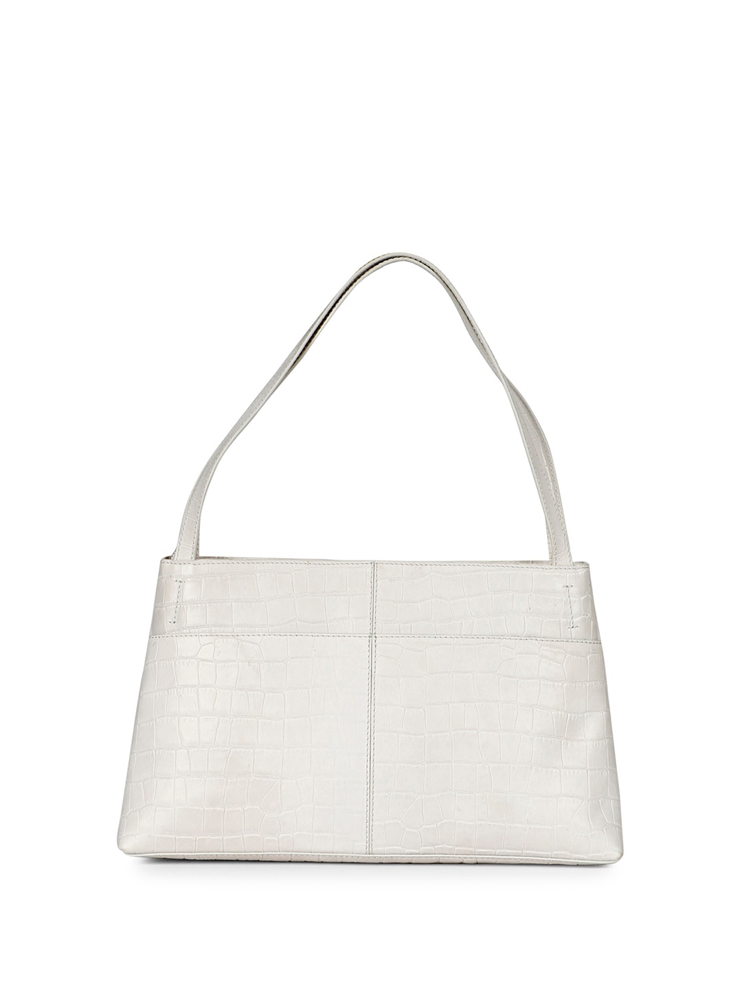 

Saint G Animal Textured Leather Structured Handheld Bag, White