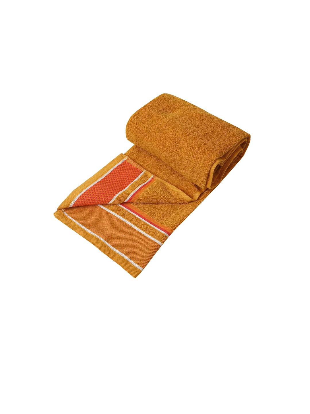 

Homerz Mustard Yellow and White Printed Cotton 500 GSM Bath Towel