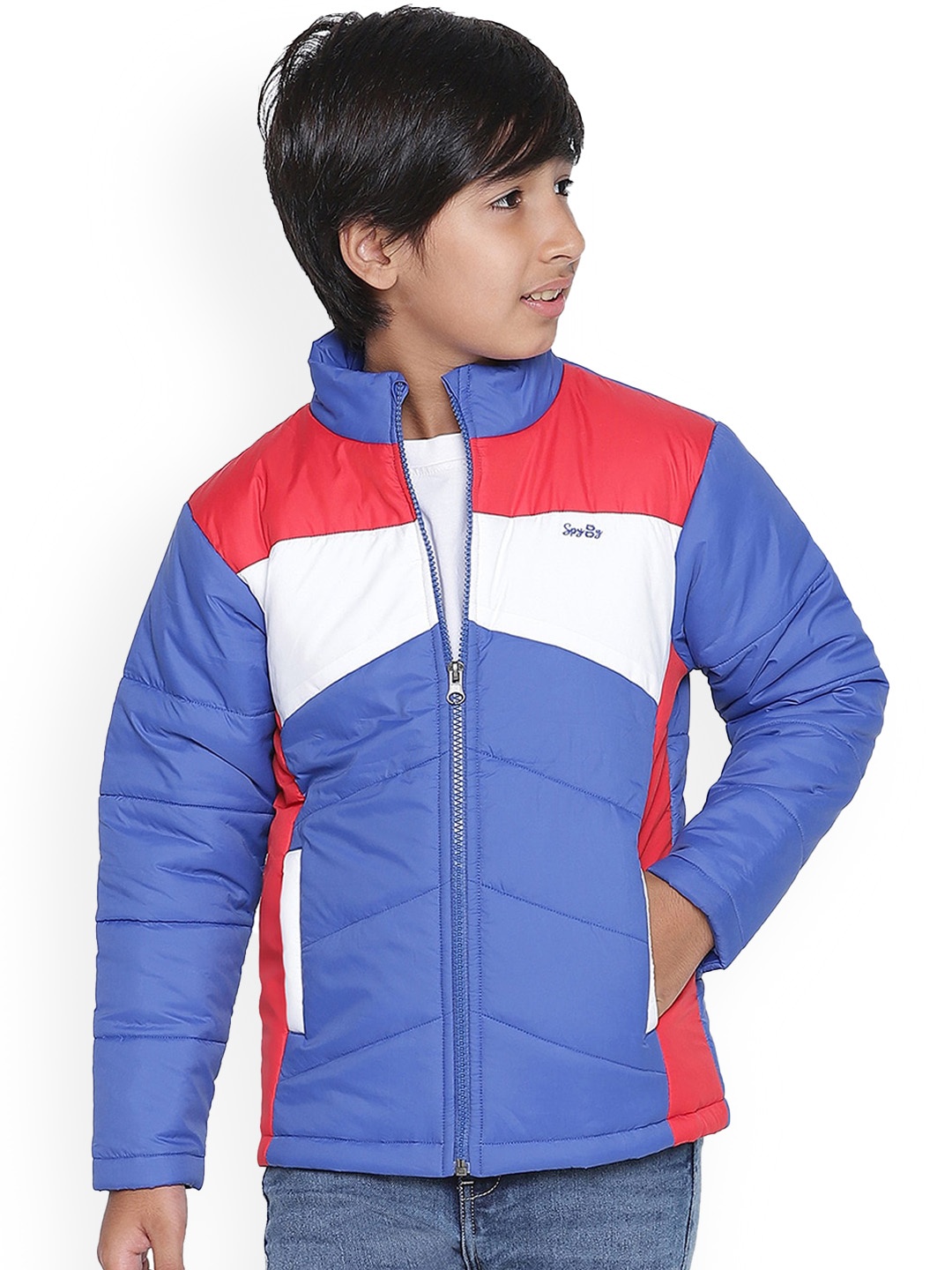 

SPYBY Boys Colourblocked Padded Jacket, Blue