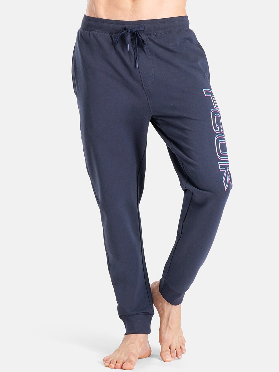 

FCUK Men Logo-Printed Lounge Pants, Navy blue