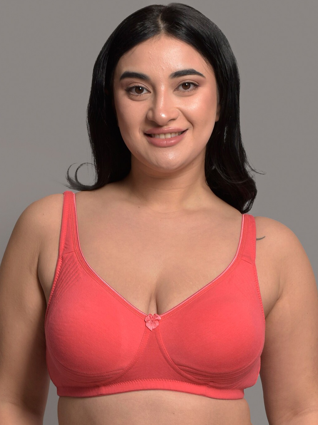 

Inner Sense Plus Size Non Padded Anti Odour Everyday Bra With Anti Microbial, Pink