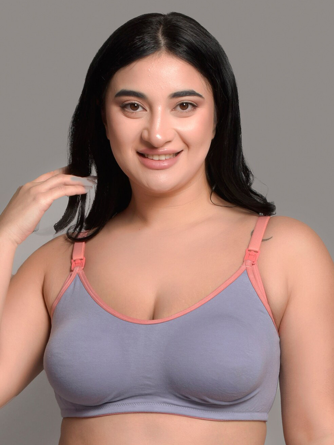 

Inner Sense Plus Size Non-Wired Non Padded Anti Odour Anti Microbial Maternity Bra, Lavender