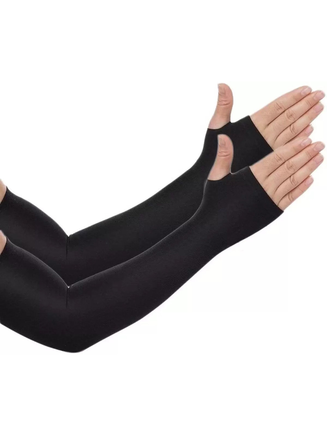 

DALUCI Unisex Sun Protection Stretchable Fingerless Gloves, Black