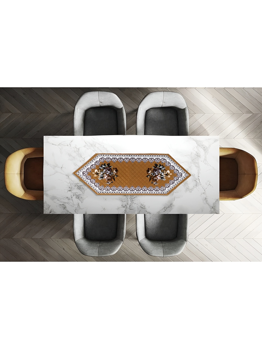 

Dakshya Industries Beige Floral Printed Table Runners