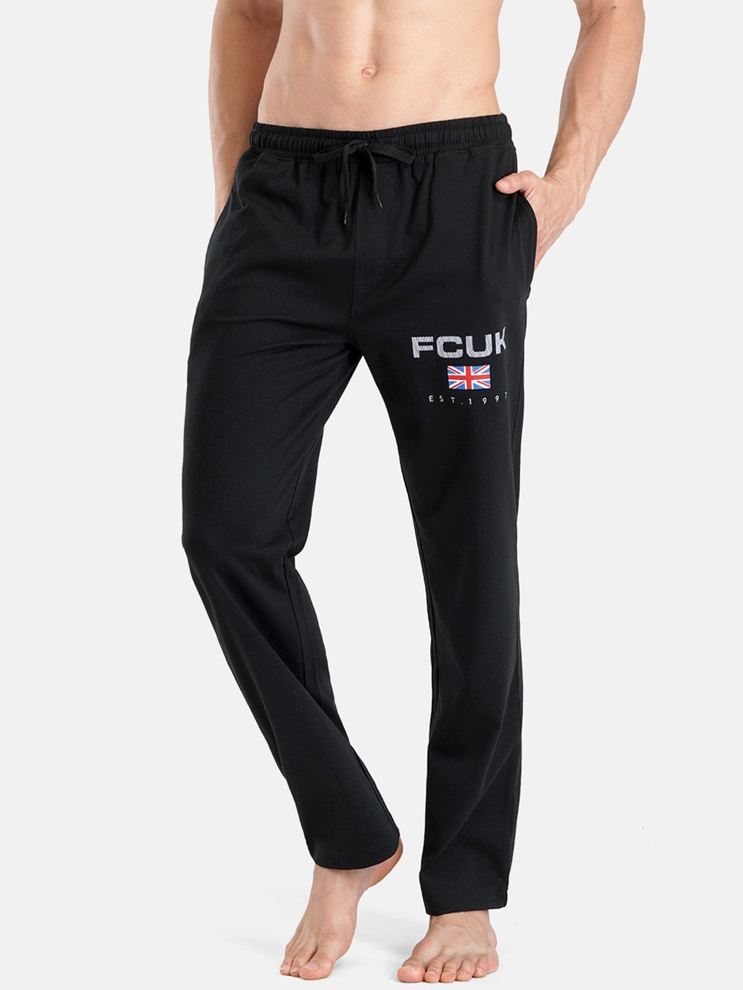 

FCUK Men Logo-Printed Lounge Pants, Black