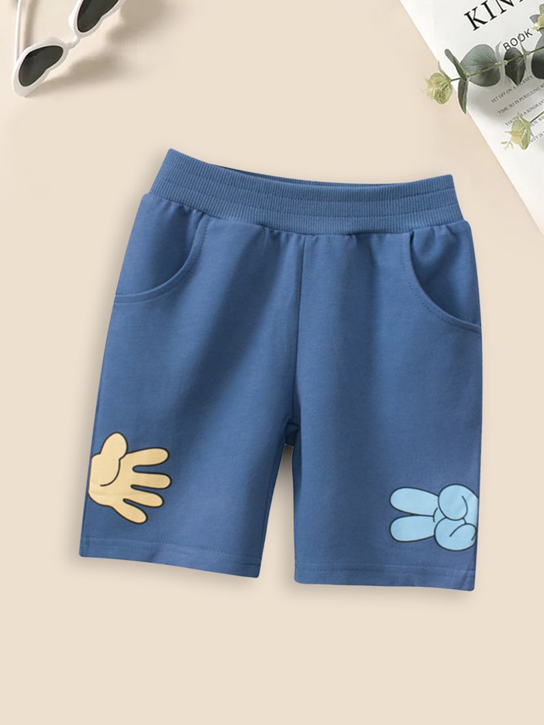 

INCLUD Boys Graphic Printed Cotton Shorts, Blue