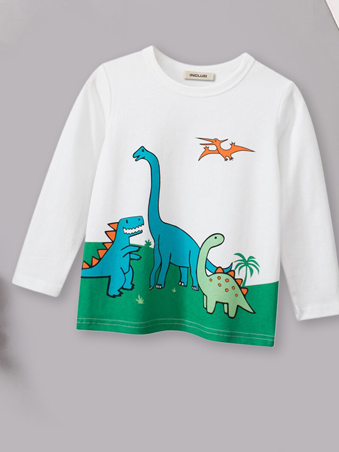 

INCLUD Boys Graphic Printed Cotton T-shirt, White