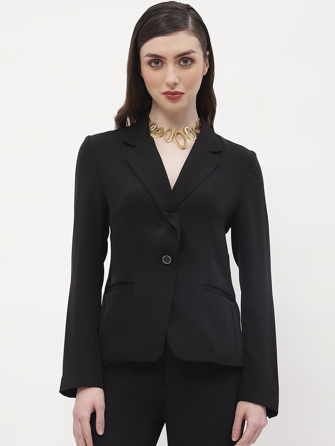 

Madame Cotton Single Breasted Blazers, Black