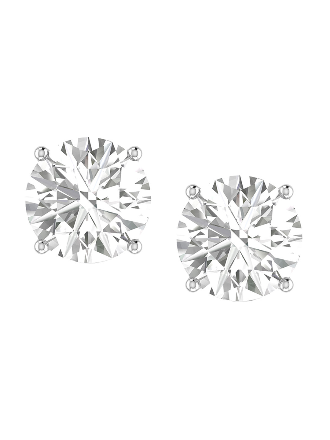 

ORIONZ Sterling Silver Circular Cubic Zirconia Studs, White