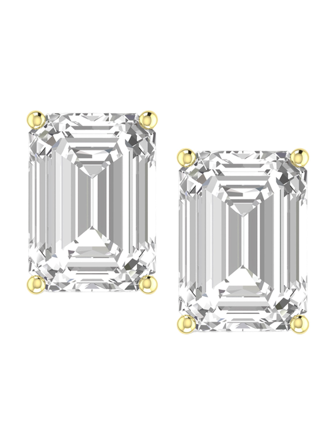 

ORIONZ Gold-Plated Cubic Zirconia Contemporary Stud Earrings