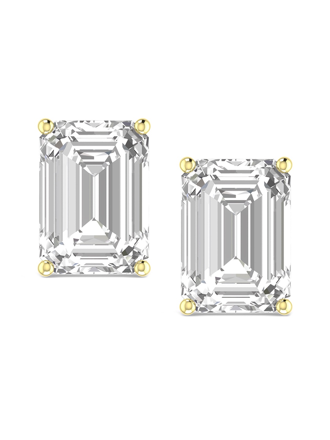 

ORIONZ Gold-Plated Sterling Silver Cubic Zirconia Studded Studs Earrings