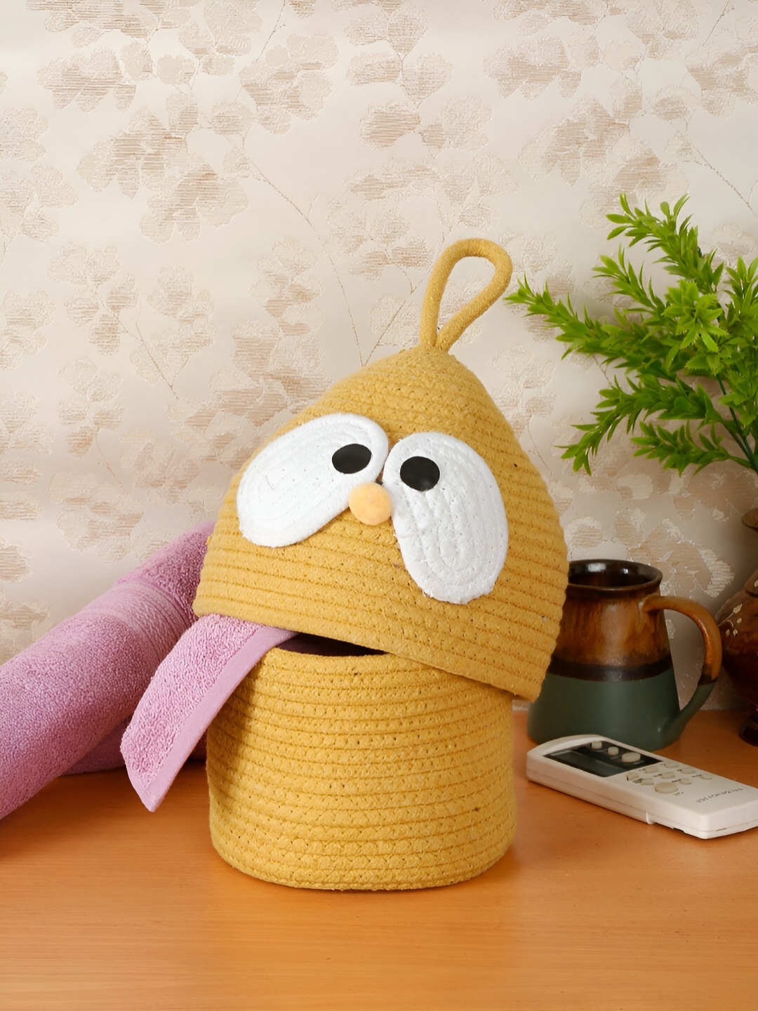 

FABINALIV Yellow Cotton Fabric Multi-Utility Organisers