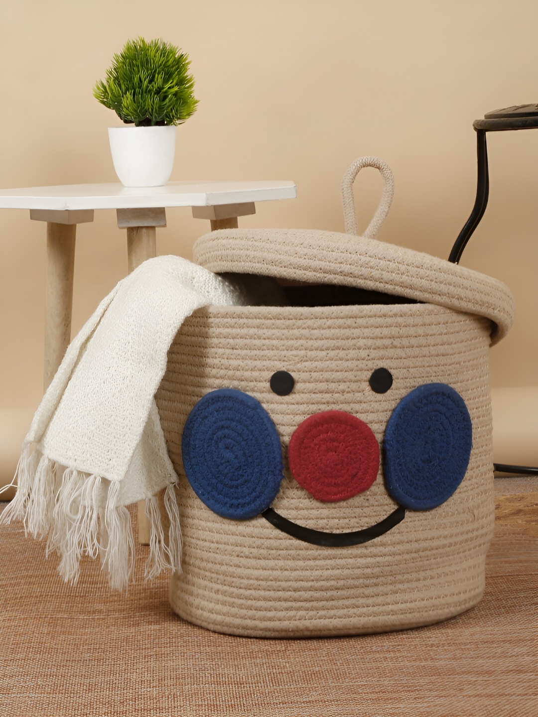 

FABINALIV Beige Cotton Fabric Multi-Utility Organisers