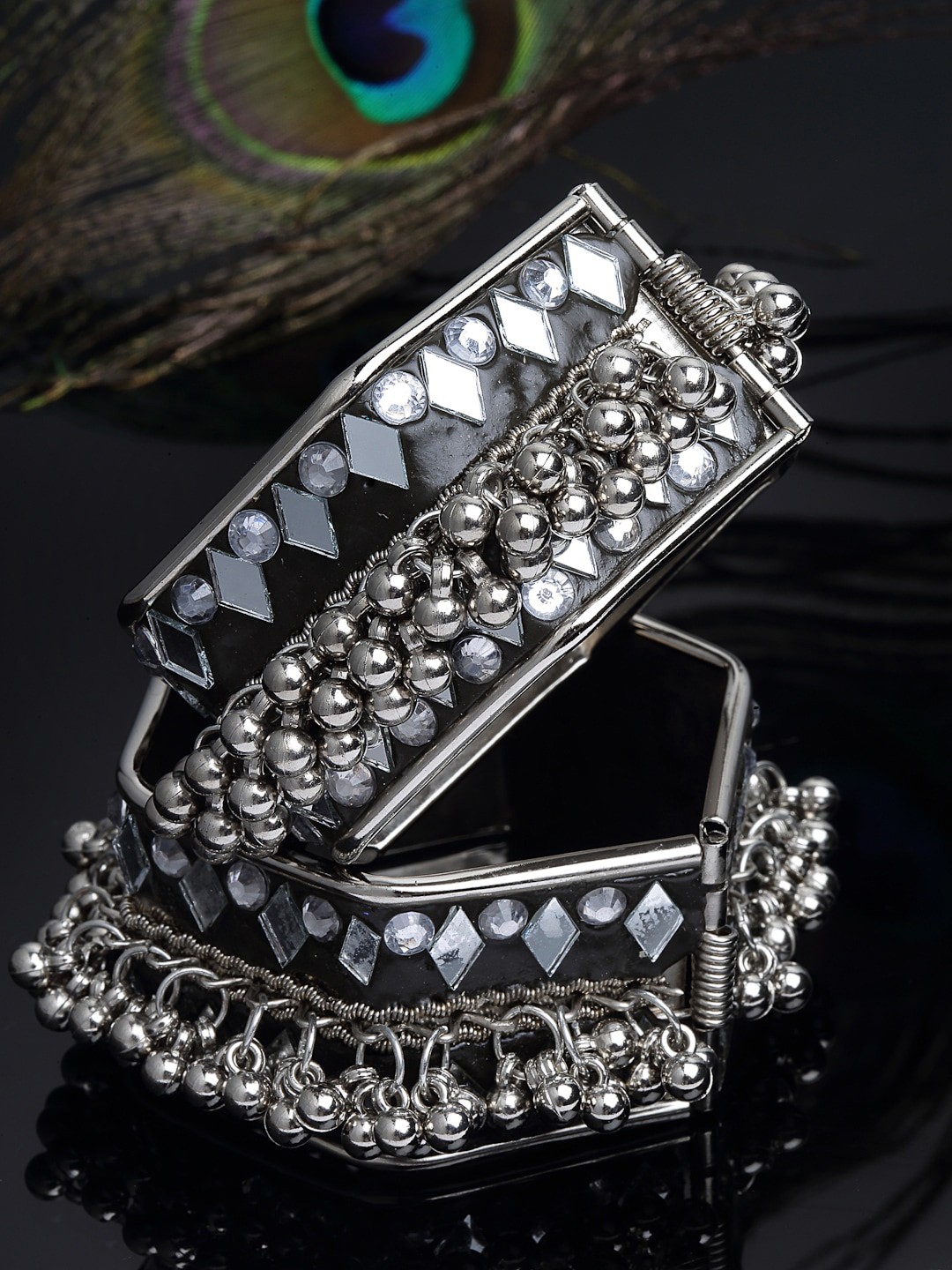 

CHUI MUI Set of 2 Silver-Plated Ghunghroo Bangles