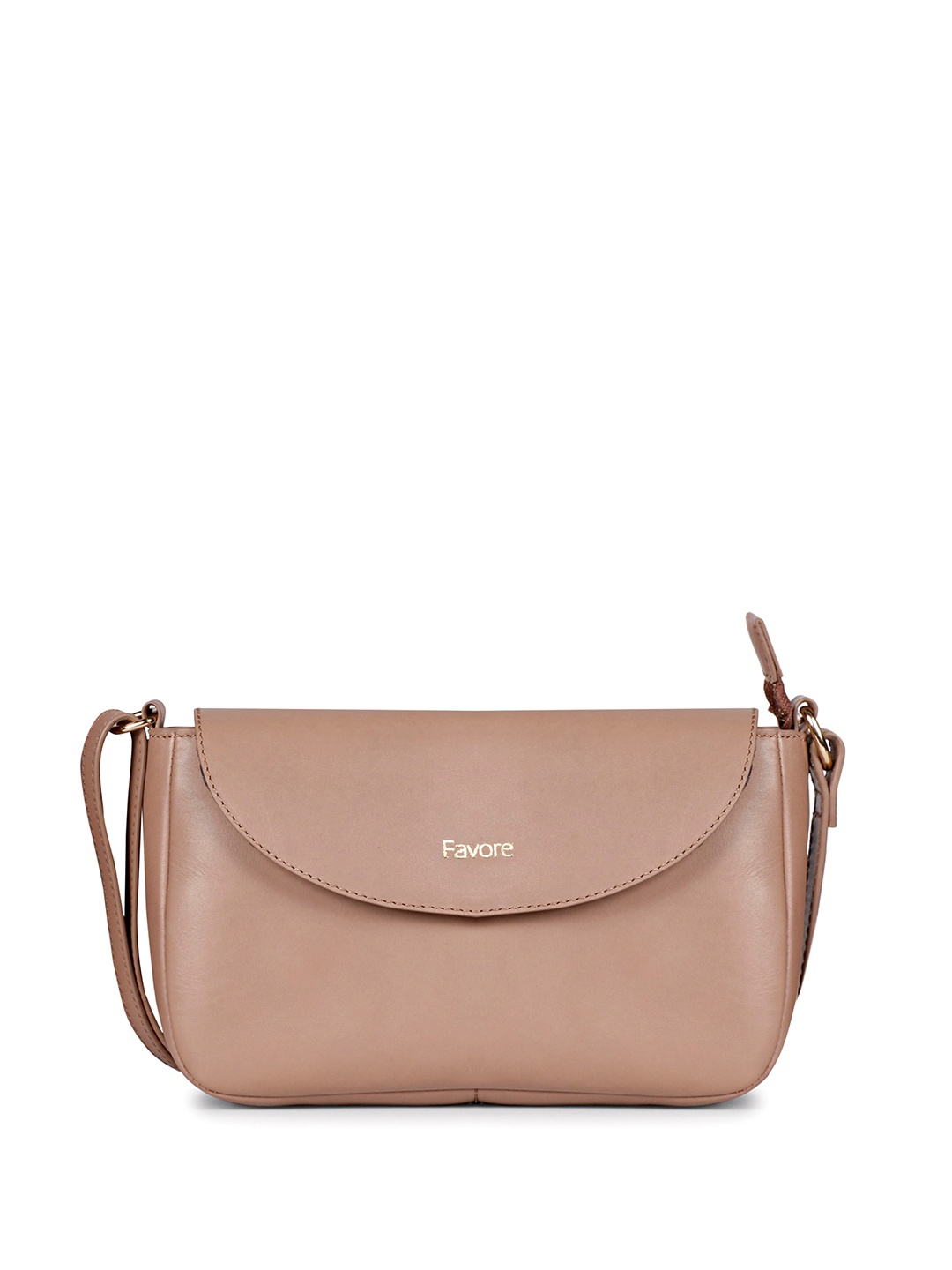 

Saint G Favore Leather Structured Sling Bag, Peach