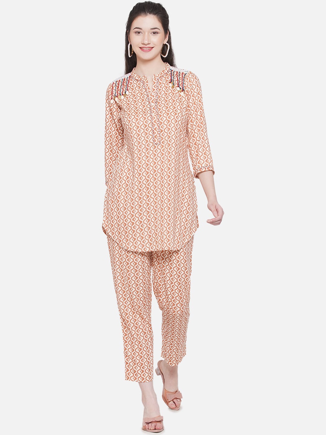 

KALINI Printed Tunic With Trousers, White