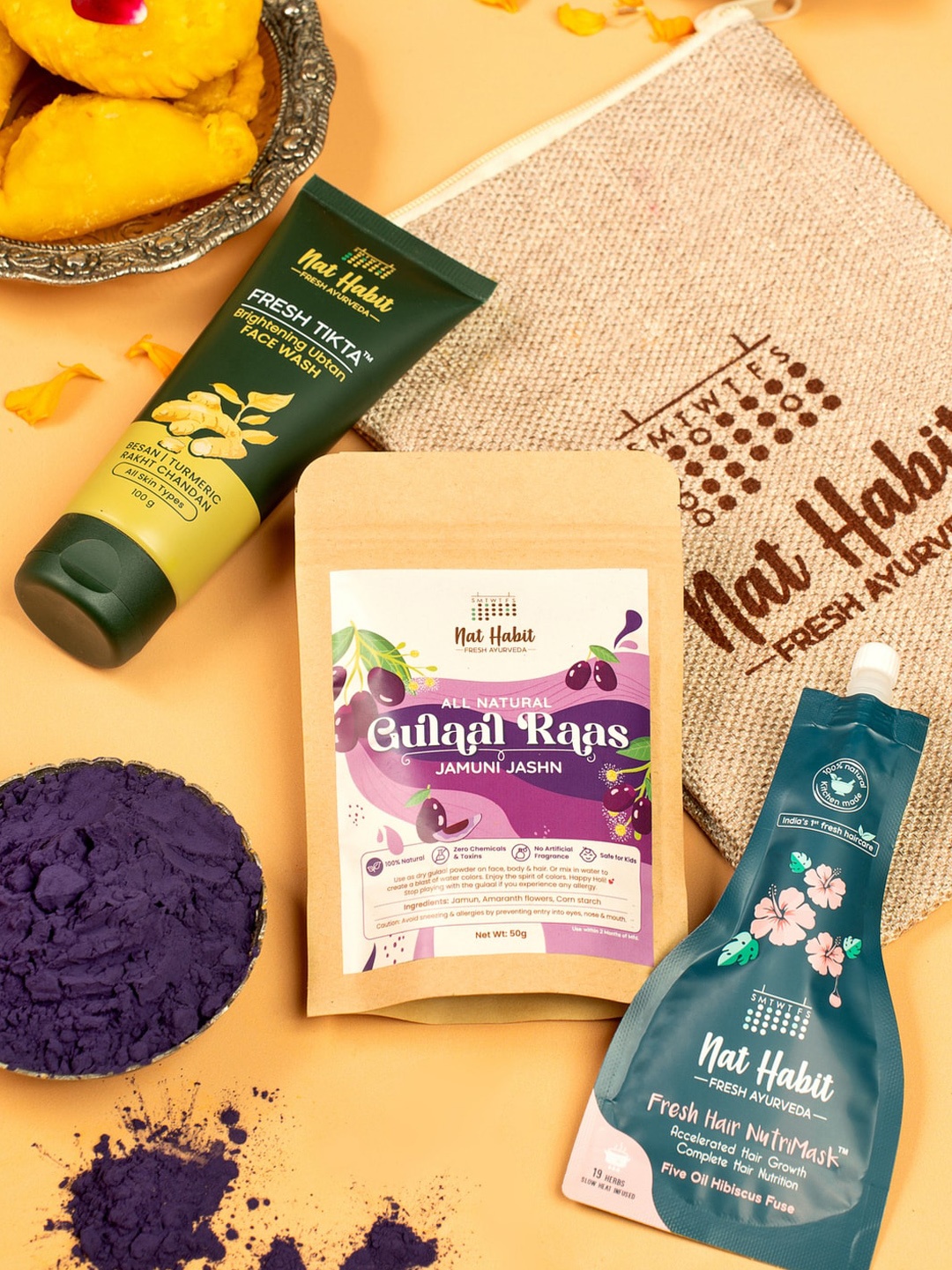 

Nat Habit Women Rangotsava Holi Gift Set, Purple
