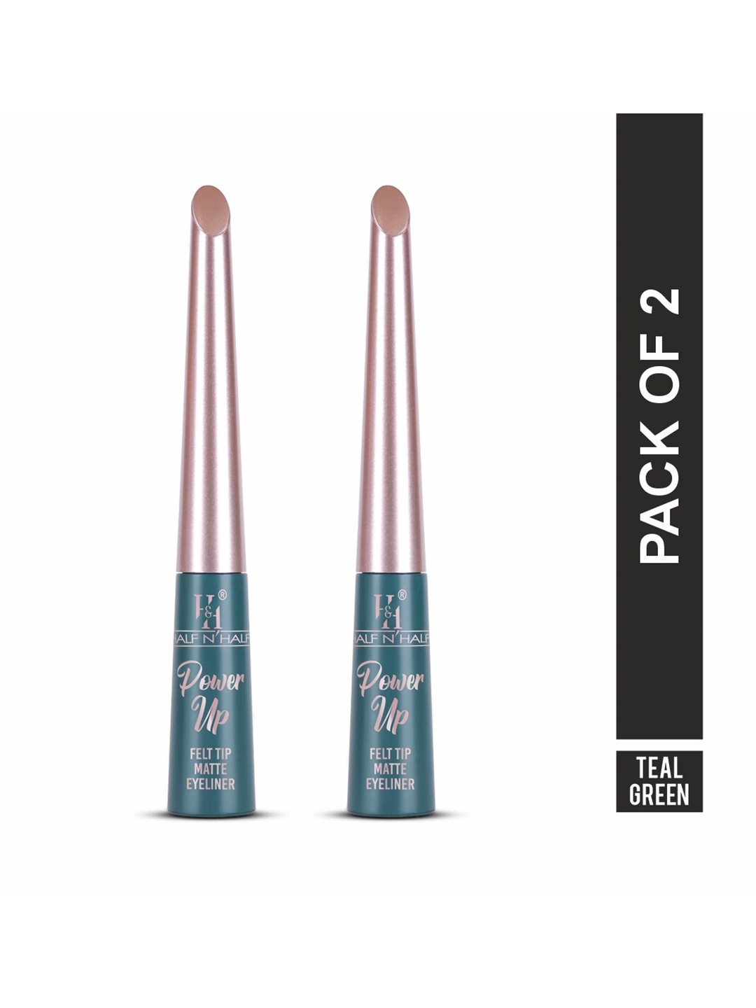 

Half N Half Set of 2 Power Up Felt Tip Matte Liquid Eyeliner 4.8ml each - Teal Green 02