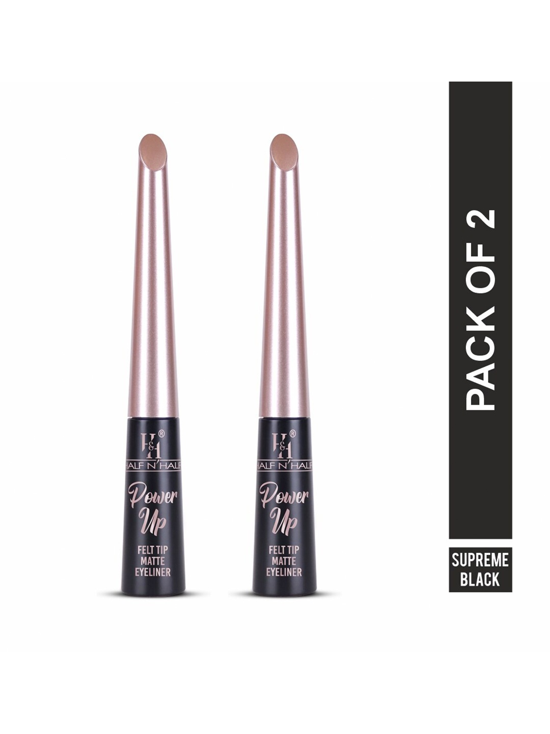 

Half N Half Set of 2 Power Up Felt Tip Matte Liquid Eyeliner 4.8ml each - Supreme Black 01