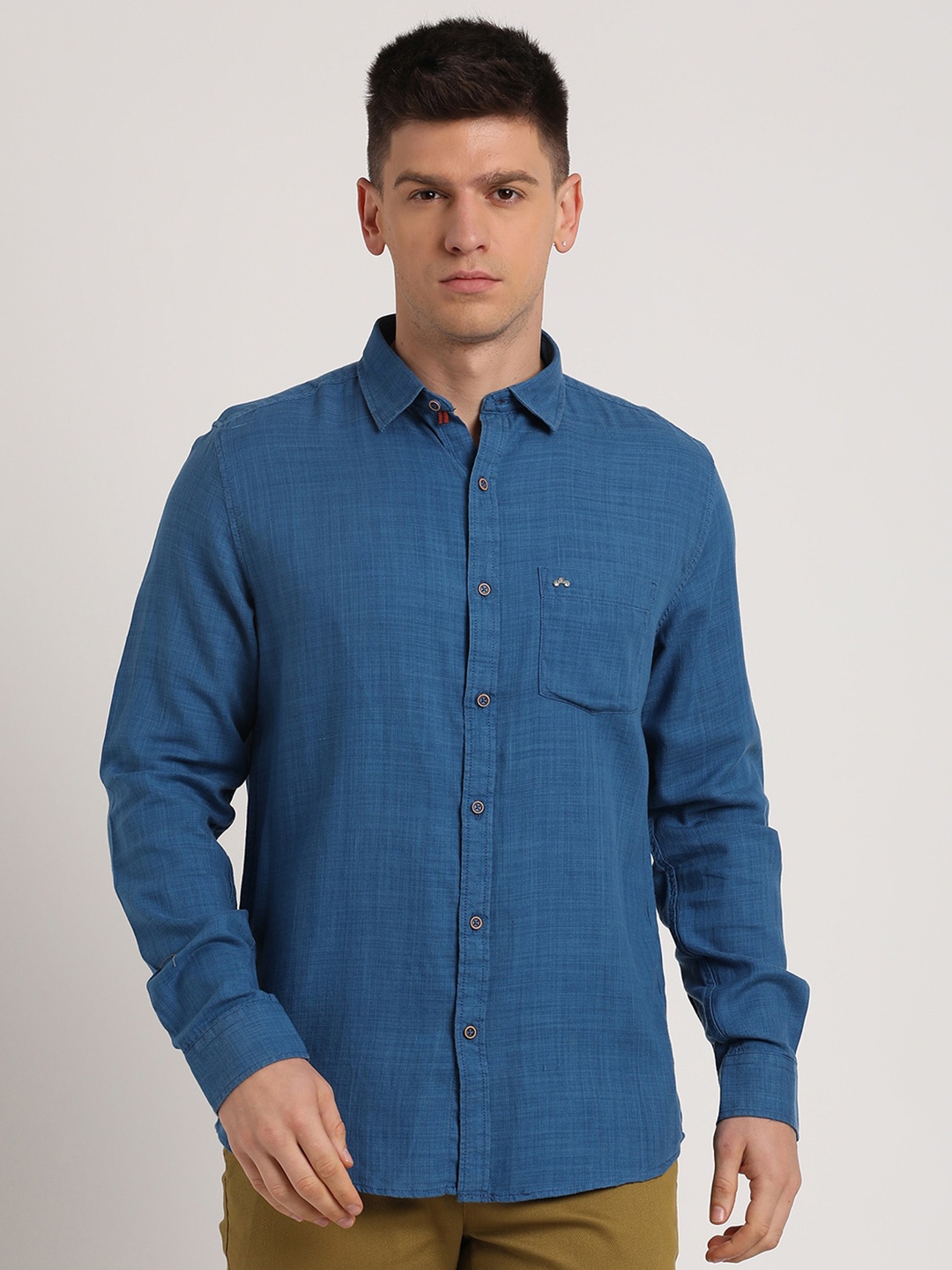 

Turtle Relaxed Slim Fit Lyocell Casual Shirt, Teal