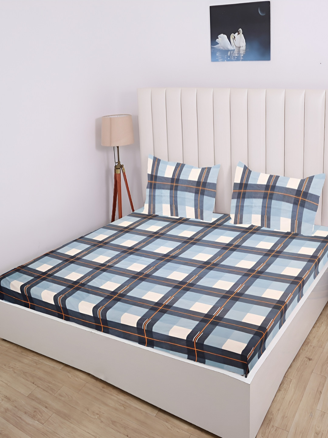 

RD TREND Multicoloured Geometric 210 TC King Bedsheet with 2 Pillow Covers, Multi