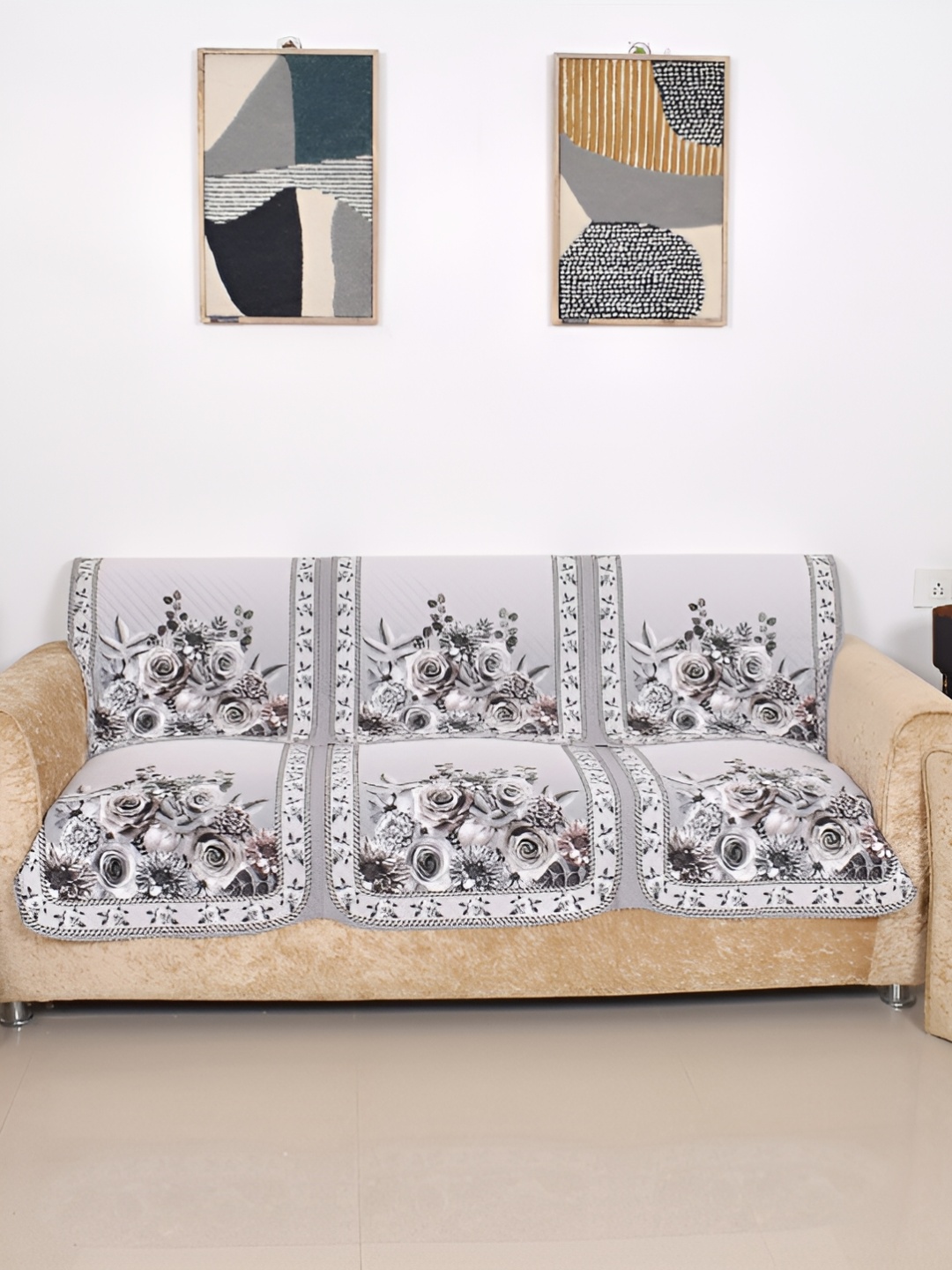 

BELLA TRUE White & Black 6 Pieces 5 Seater Sofa Cover