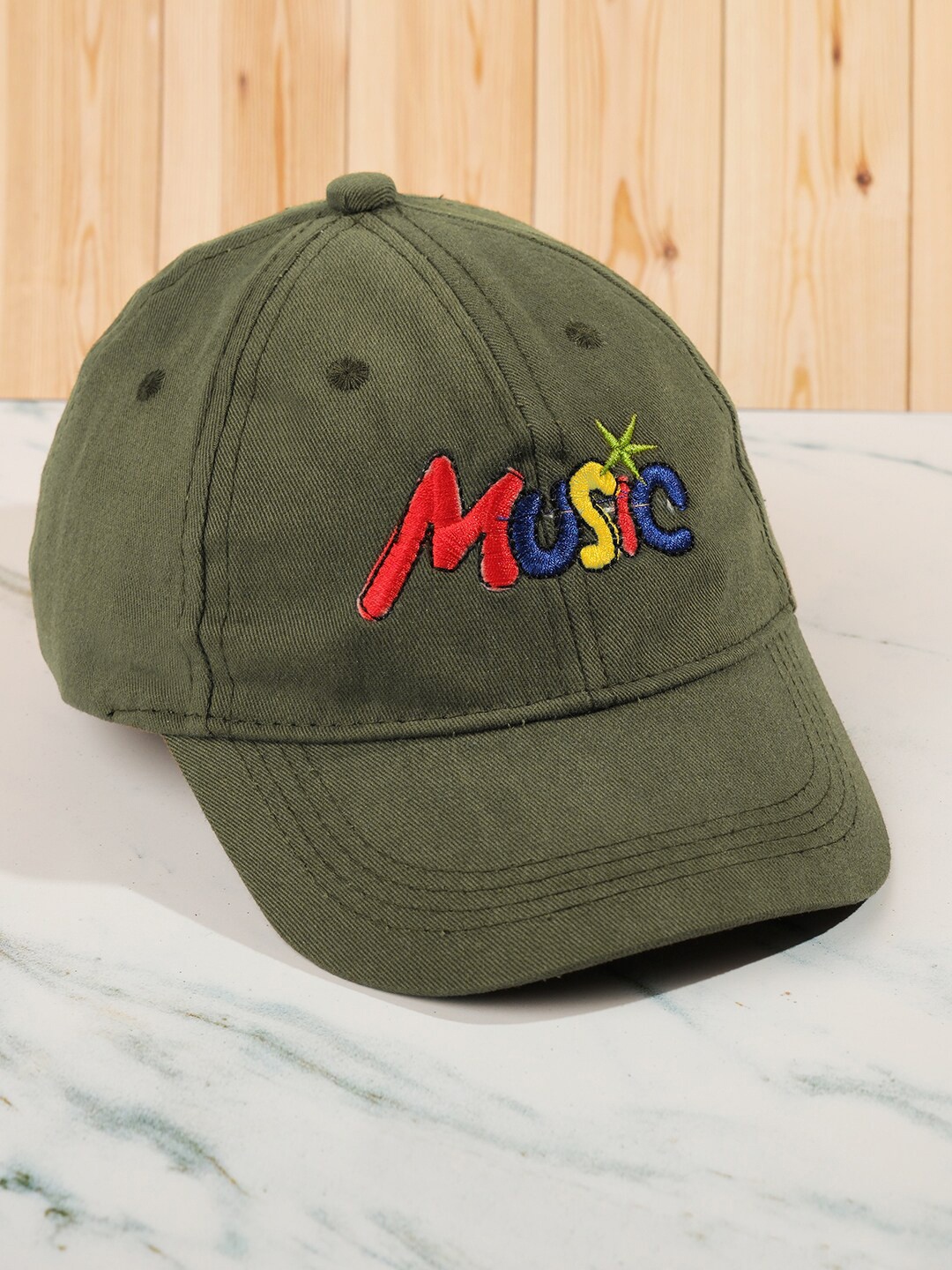 

DukieKooky Kids Embroidered Cotton Baseball Cap, Green