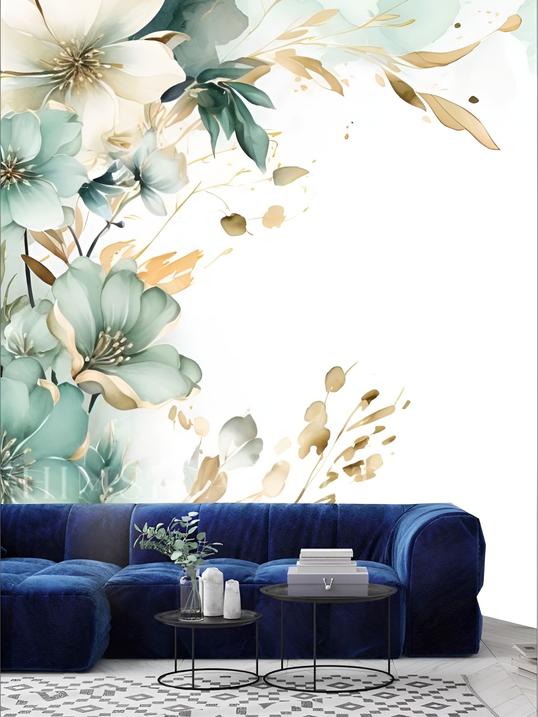 

KSHIRSA White Floral and Botanical Printed Self Adhesive Removable Wallpaper