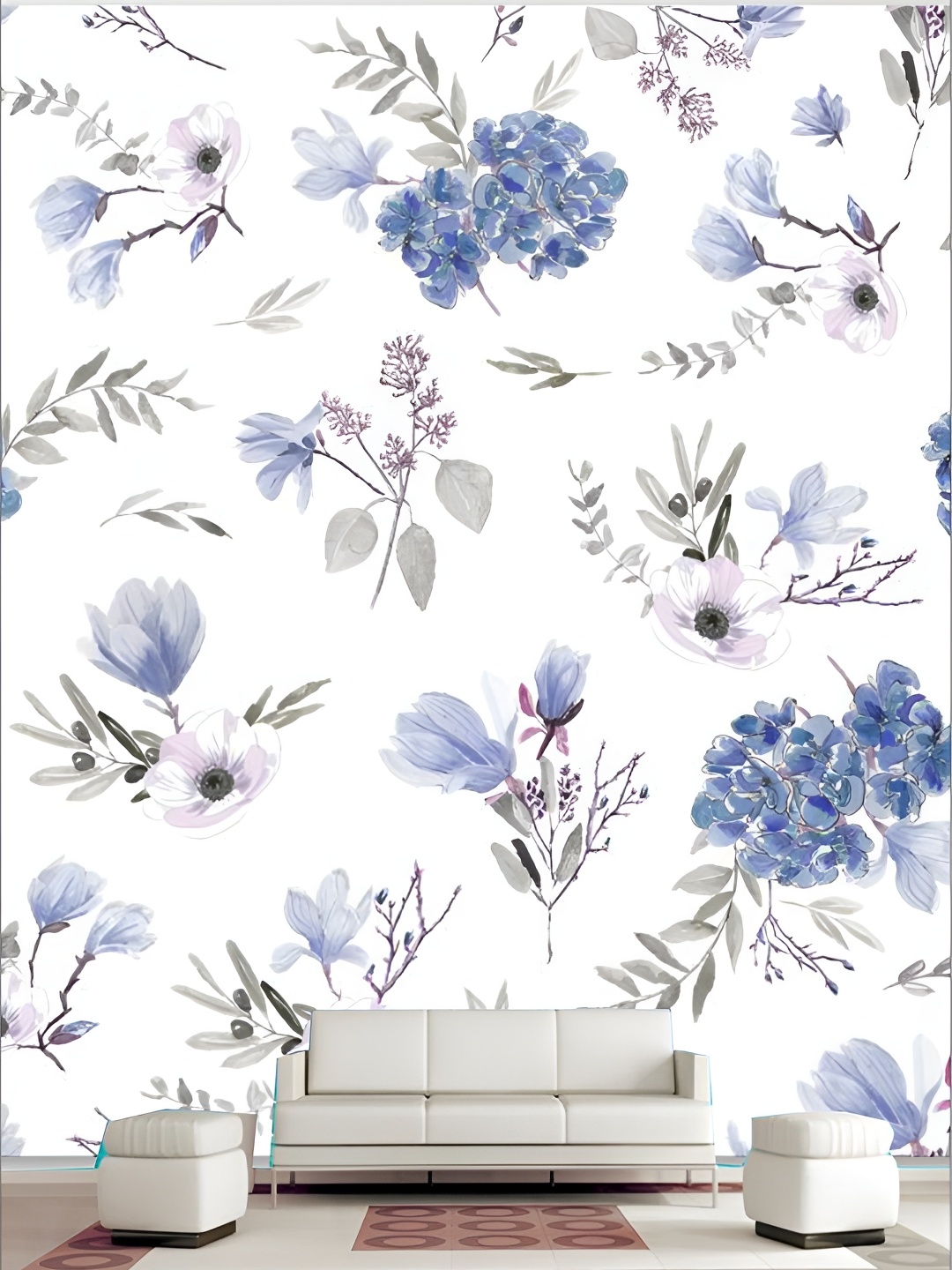 

KSHIRSA White Floral and Botanical Printed Self Adhesive Removable Wallpaper