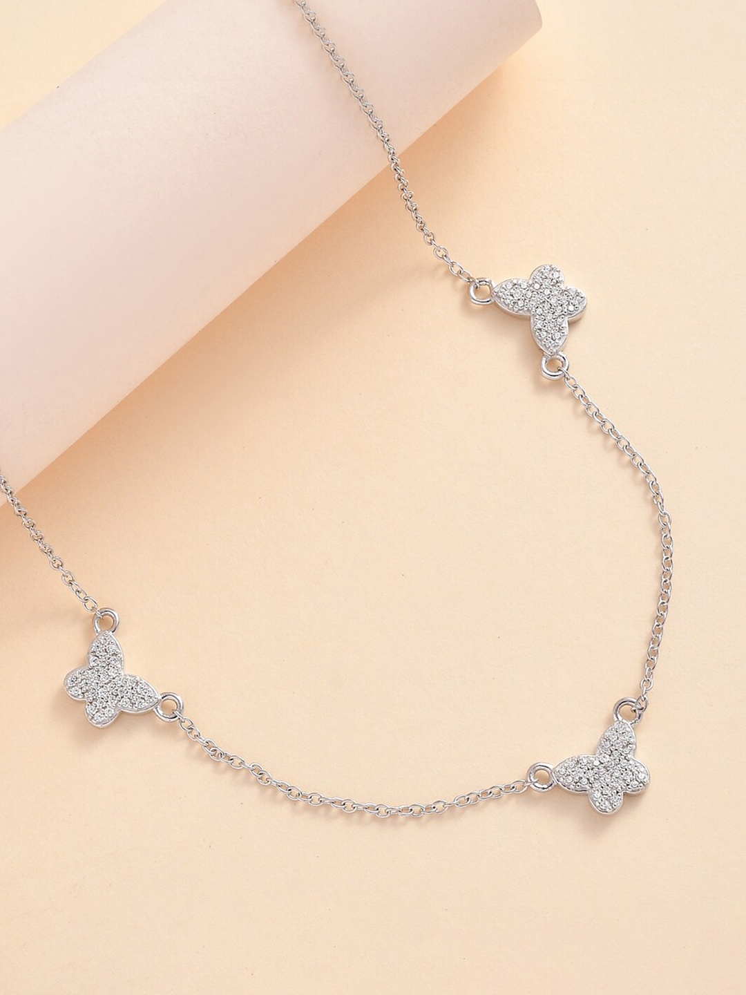 

Ornate Jewels 925 Sterling silver Butterfly Charm Necklace